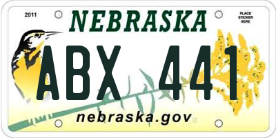 NE license plate ABX441