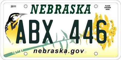 NE license plate ABX446