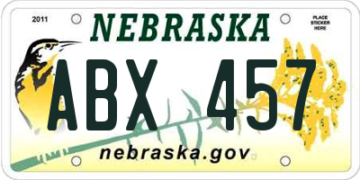 NE license plate ABX457