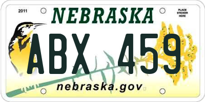 NE license plate ABX459