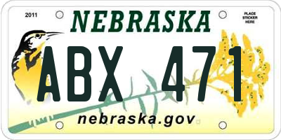 NE license plate ABX471