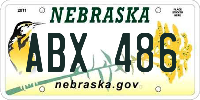 NE license plate ABX486