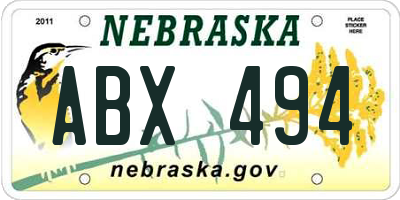 NE license plate ABX494