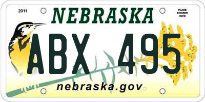 NE license plate ABX495