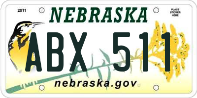 NE license plate ABX511