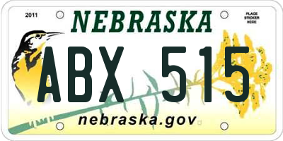 NE license plate ABX515