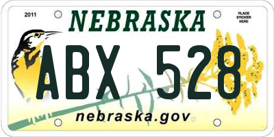 NE license plate ABX528