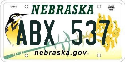 NE license plate ABX537