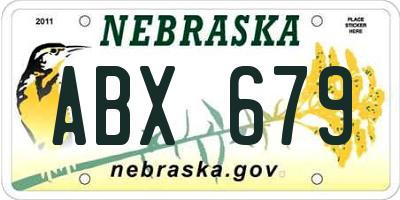 NE license plate ABX679