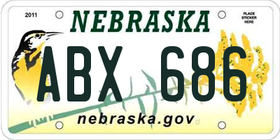 NE license plate ABX686