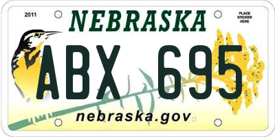 NE license plate ABX695