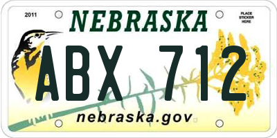 NE license plate ABX712