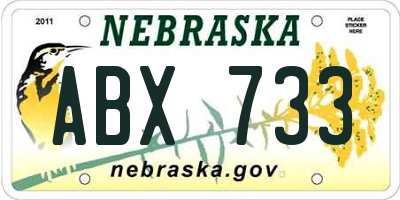 NE license plate ABX733