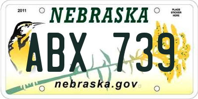NE license plate ABX739