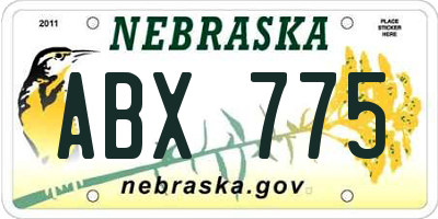 NE license plate ABX775