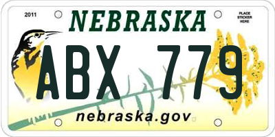 NE license plate ABX779