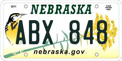 NE license plate ABX848