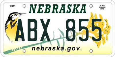 NE license plate ABX855