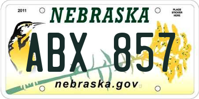 NE license plate ABX857