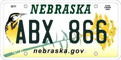 NE license plate ABX866