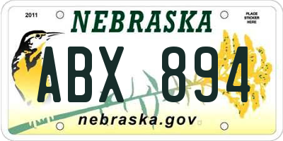 NE license plate ABX894