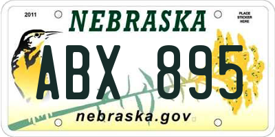NE license plate ABX895
