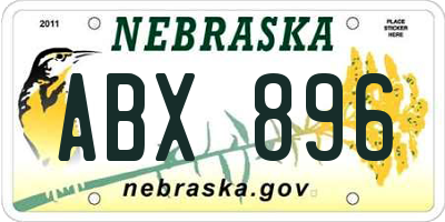 NE license plate ABX896