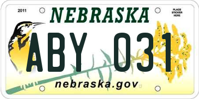 NE license plate ABY031