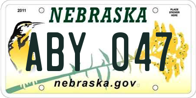 NE license plate ABY047