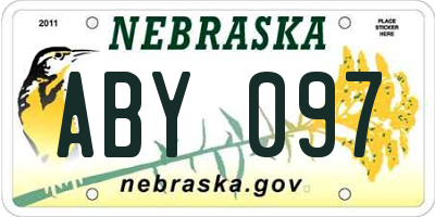NE license plate ABY097