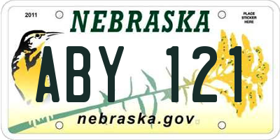 NE license plate ABY121