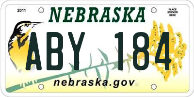 NE license plate ABY184