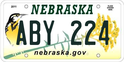 NE license plate ABY224