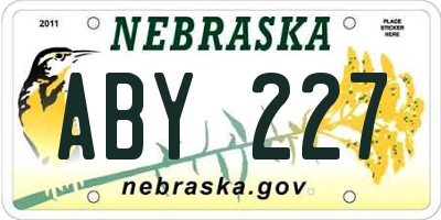 NE license plate ABY227