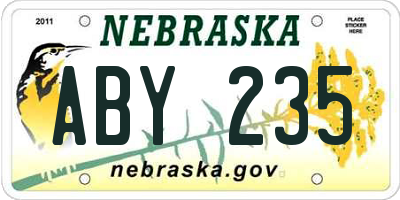 NE license plate ABY235