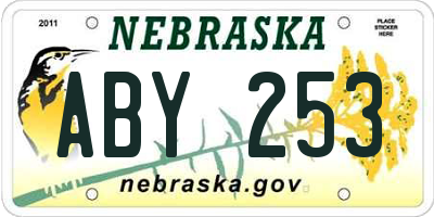 NE license plate ABY253