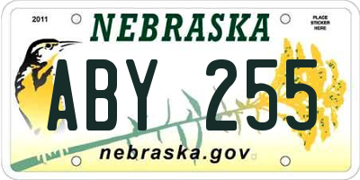 NE license plate ABY255