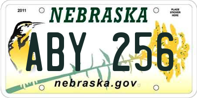NE license plate ABY256