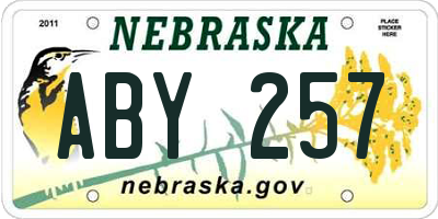 NE license plate ABY257