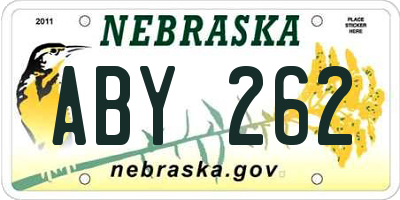NE license plate ABY262