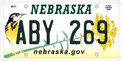 NE license plate ABY269