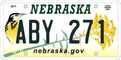 NE license plate ABY271
