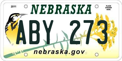 NE license plate ABY273