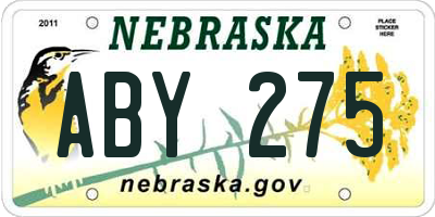 NE license plate ABY275