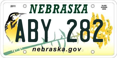 NE license plate ABY282