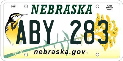 NE license plate ABY283