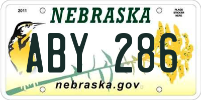 NE license plate ABY286
