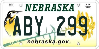 NE license plate ABY299