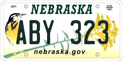 NE license plate ABY323