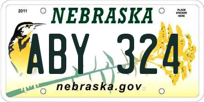 NE license plate ABY324